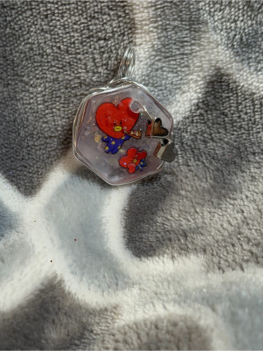 Red Heart Character Resin Charm Pendant K-pop inspired